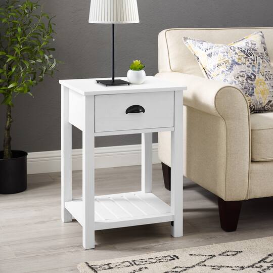 Walker Edison 18" 1-Drawer Country Side Table